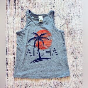 Kavio Gray Tank Top with Orange and Blue Design